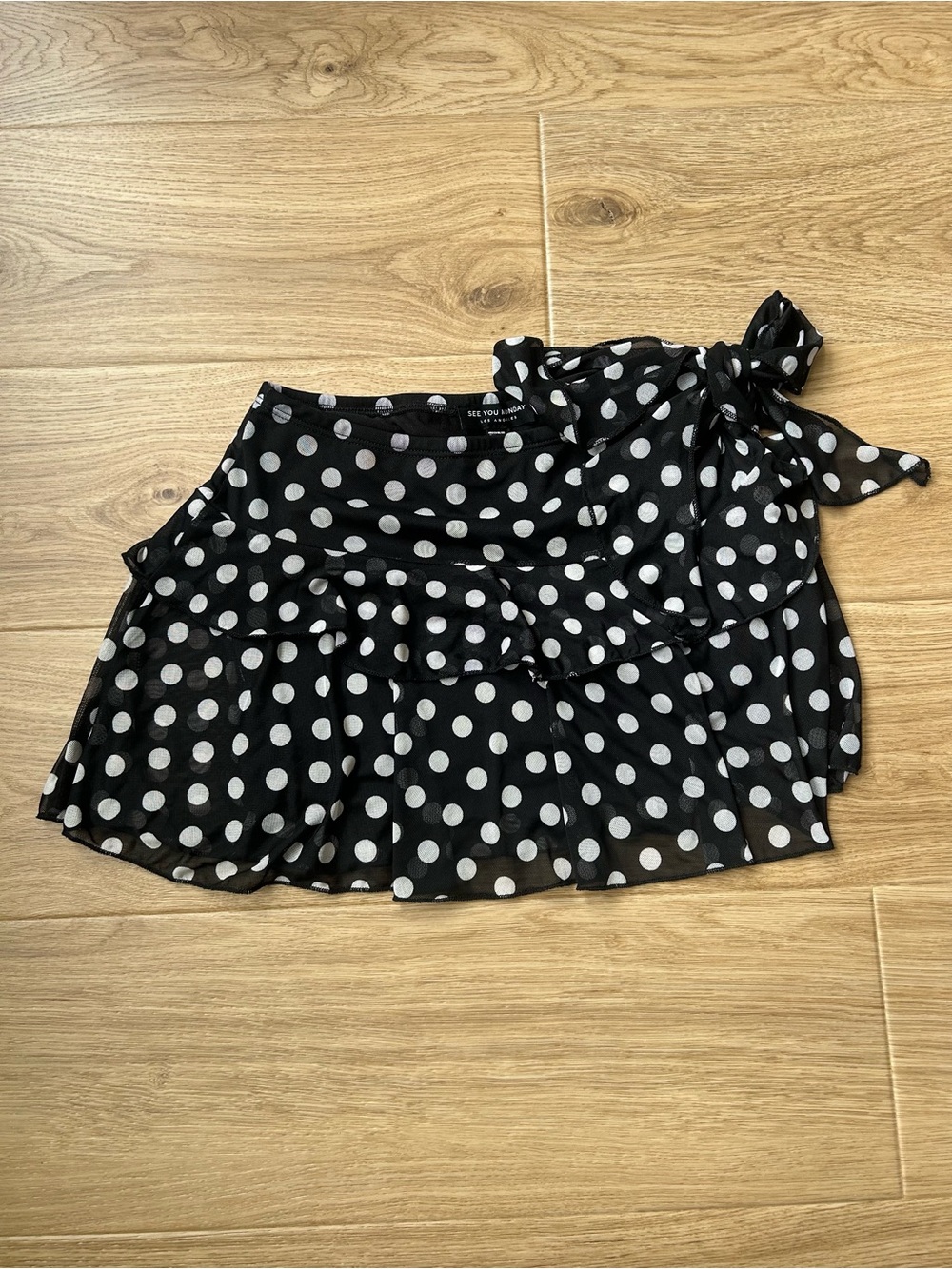 Polka dot mini skirt